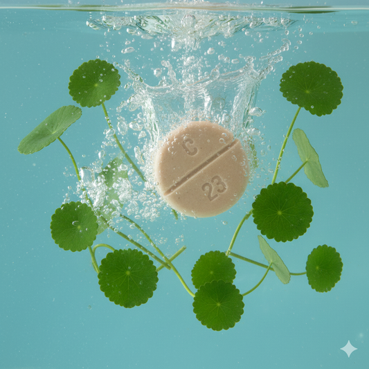 centella asiatica in water with facial soap